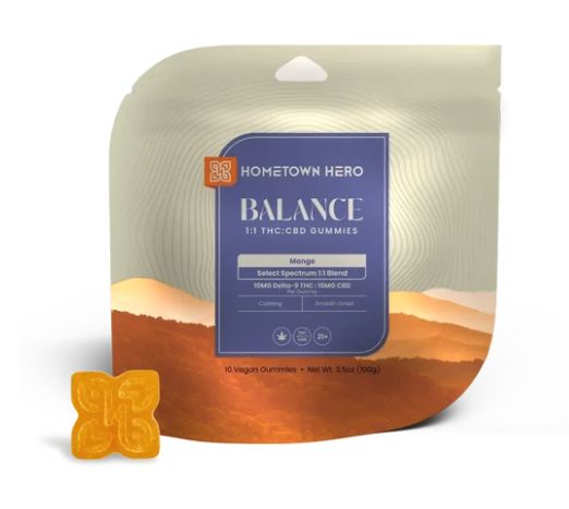 Hometown Hero D9 Balance Gummies - 100mg, Flavor: Mango