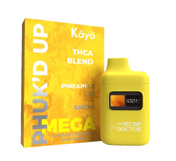 Kayo Phuk&#39;d Up THCA Mega Disposable Vapes - 6.5g, Strain: Pineapple OG