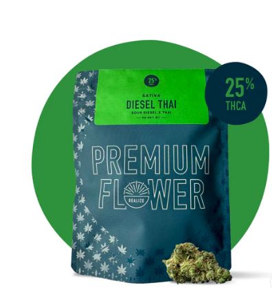 Realize Premium Flower Pouch - 5g, Strain: Diesel Thai