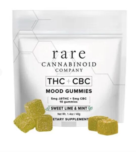 Rare Cannabinoid MOOD Gummies &amp; Mints, Strain: THC + CBC 10 Gummies