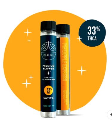 Realize THCA Diamonds Pre-Rolls - 1.25g, Strain: Pineapple Express