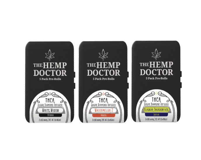 The Hemp Doctor THCA Sugar Diamond Pre-Roll Tins - 5pk