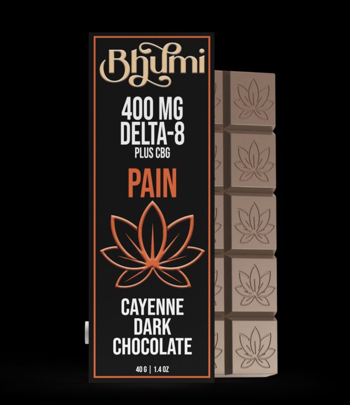 Bhumi D8 400mg Dark Chocolate - PAIN - CAYENNE