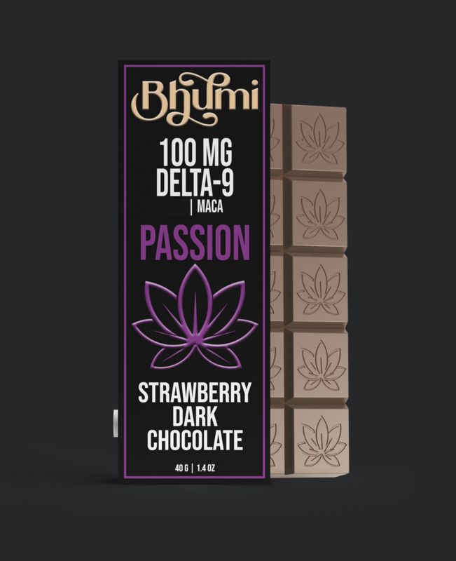Bhumi D9 100mg Dark Chocolate - PASSION - STRAWBERRY