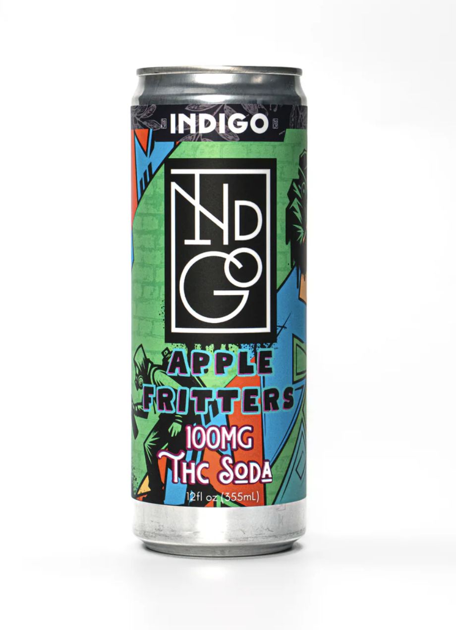 Indigo THC Soda - 100 mg, Flavor: Apple Fritters