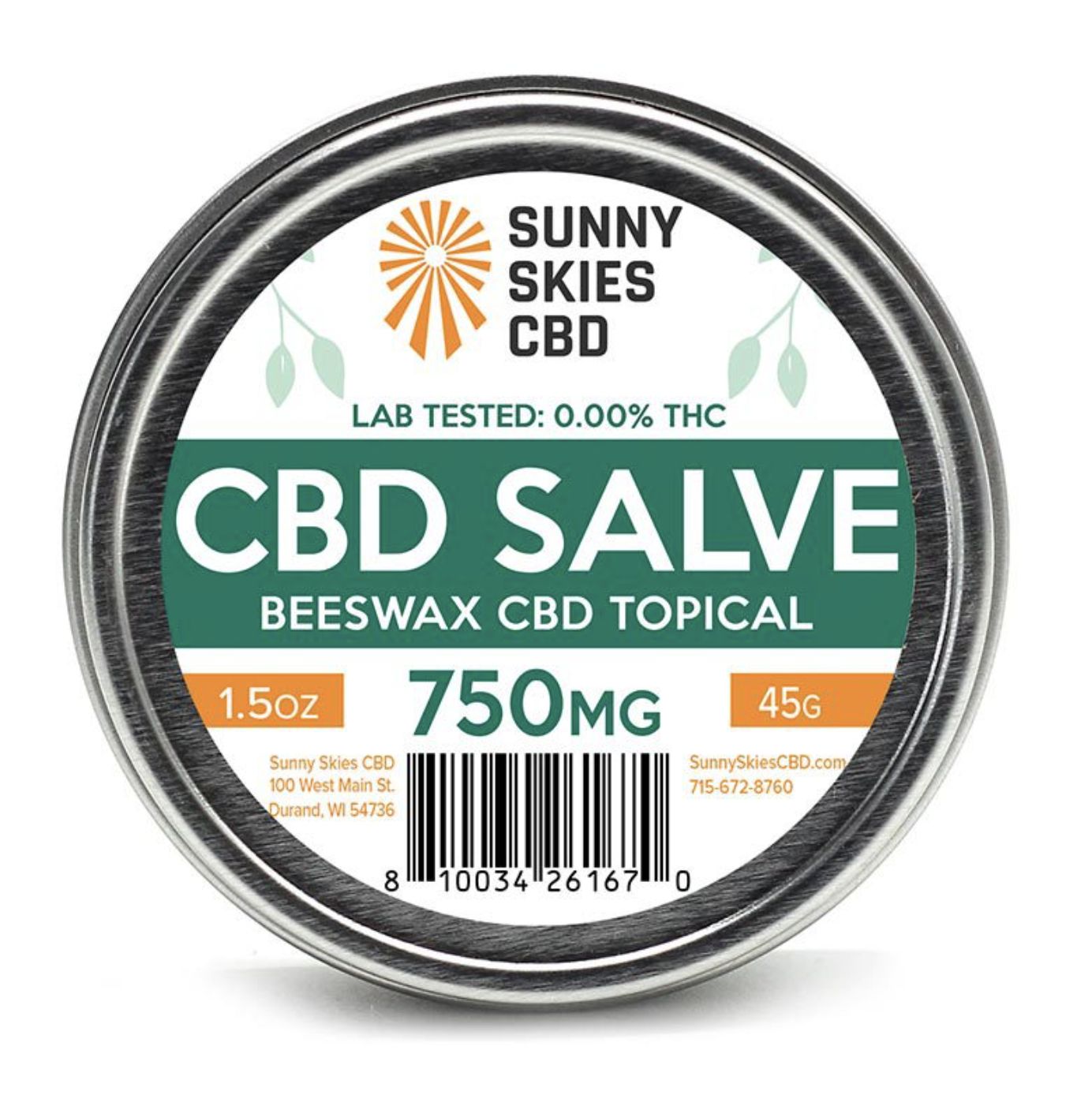 Sunny Skies CBD Salve, Strenght: 750mg