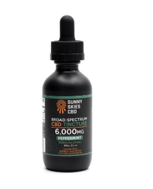 Sunny Skies CBD 6000mg Tincture - Peppermint, Type: Broad Sprectrum