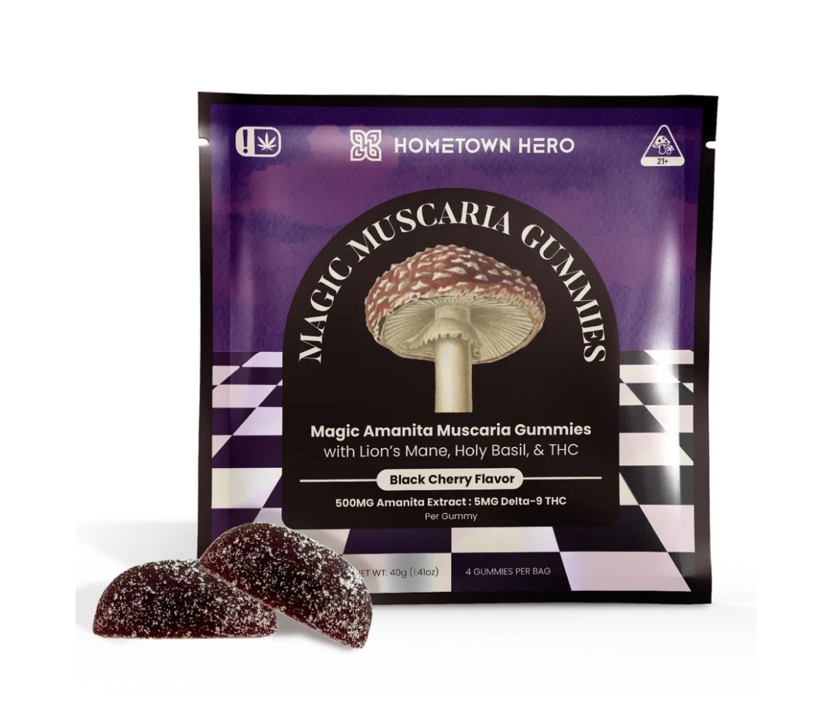 Hometown Hero Magic Muscaria Gummies - 4ct, Flavor: Black Cherry