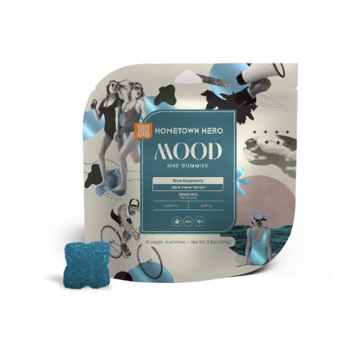 Hometown Hero MOOD HHC Gummies - 10 count - 50mg each, Flavor: Blue Raspberry