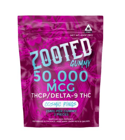 The Hemp Doctor Zooted Gummies 100mg D9 + THCP, Strain: Cosmic Rings