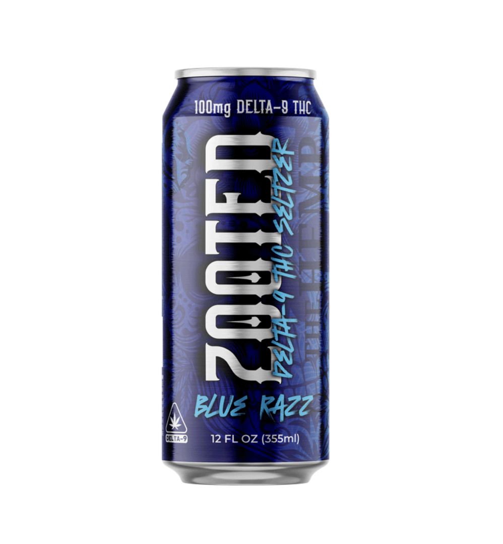 Zooted THC Seltzer - 100 mg, Flavor: Blue Razz