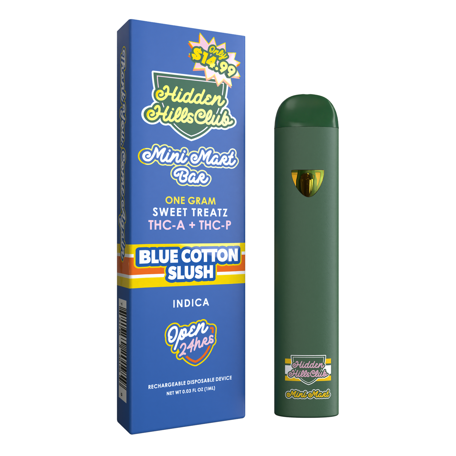 Mini Mart Bar — Sweet Treatz — 1G, Flavor: Blue Cotton Slush - Indica