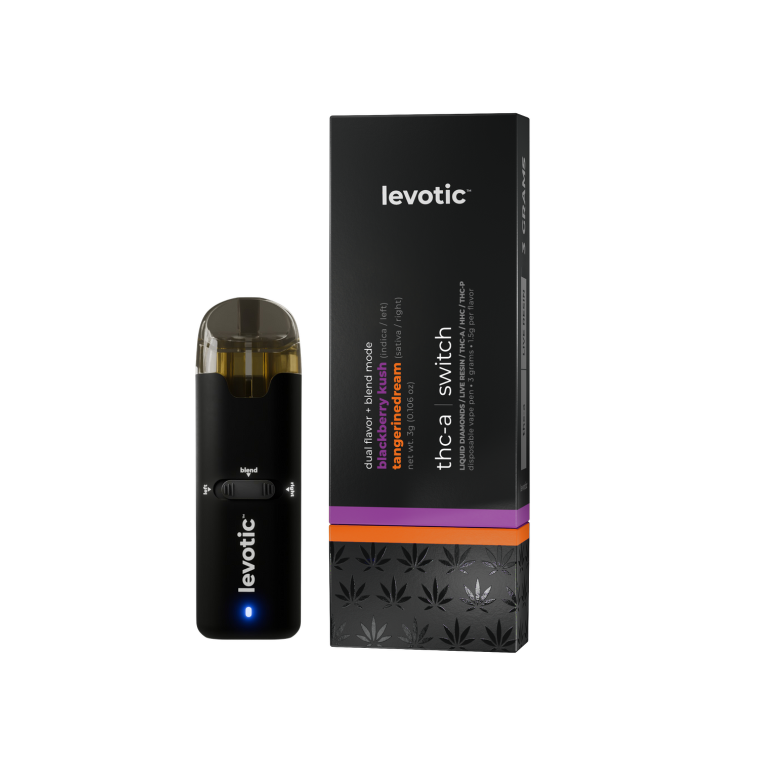 Duel Flavor — Levotic — 3G Dispo, Flavor: Lemon Cherry /  Frozen Mango