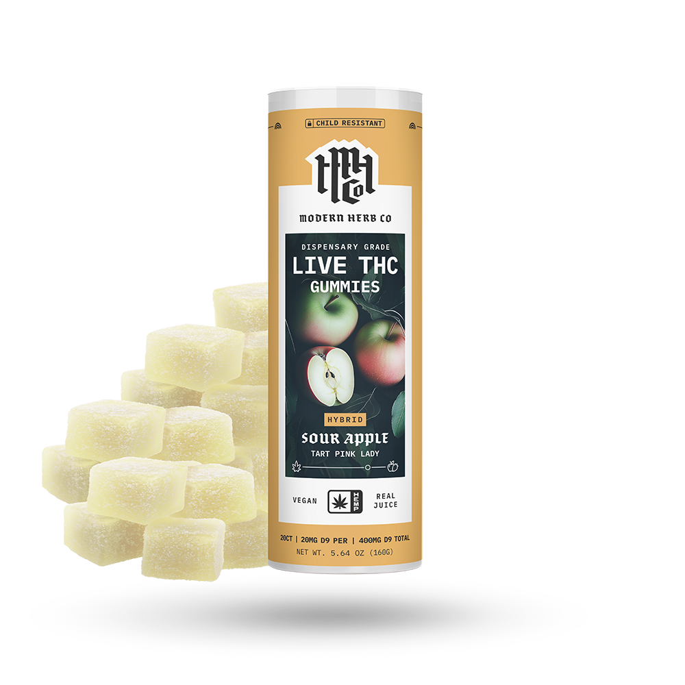 Live D9 THC Gummies | 20ct, Flavor: Sour Apple (H)
