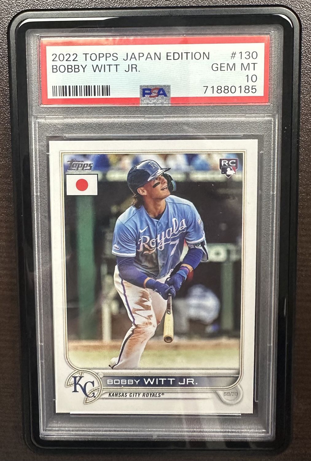 2022 Topps Japan Edition Bobby Witt Jr Rookie #130 PSA 10 with Magnetic Case