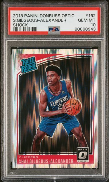 2018 Donruss Optic Shai Gilgeous-Alexander Shock Rookie PSA 10 with Magnetic Guard