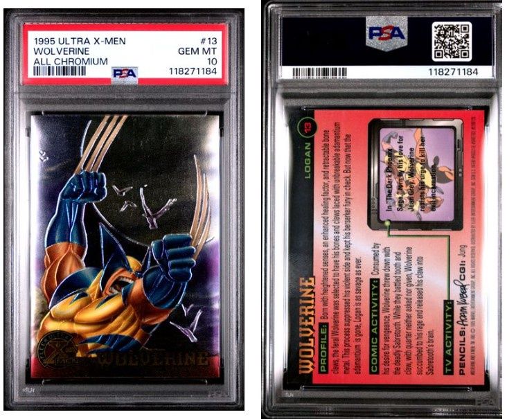 1995 Ultra X-Men Wolverine All Chromium #13 PSA 10 with Dragon Scale Bumper