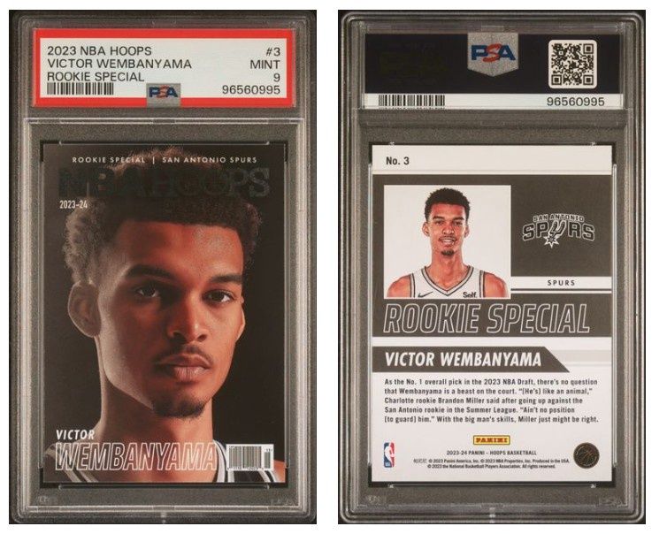 2023 NBA Hoops Victor Wembanyama Rookie Special #3 PSA 9