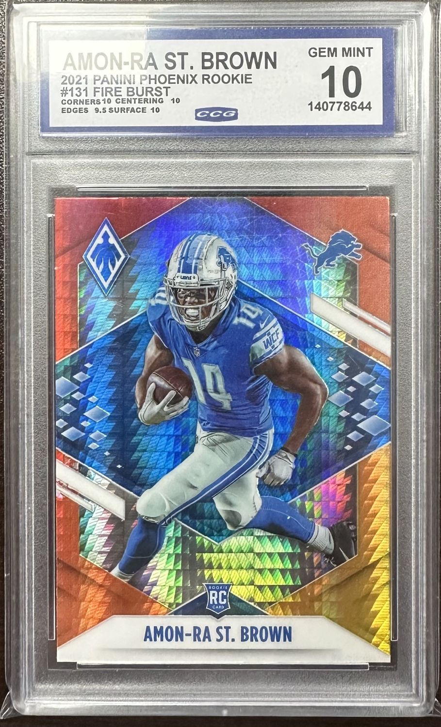 2021 Phoenix Amon-Ra St. Brown #131 Fireburst CCG 10