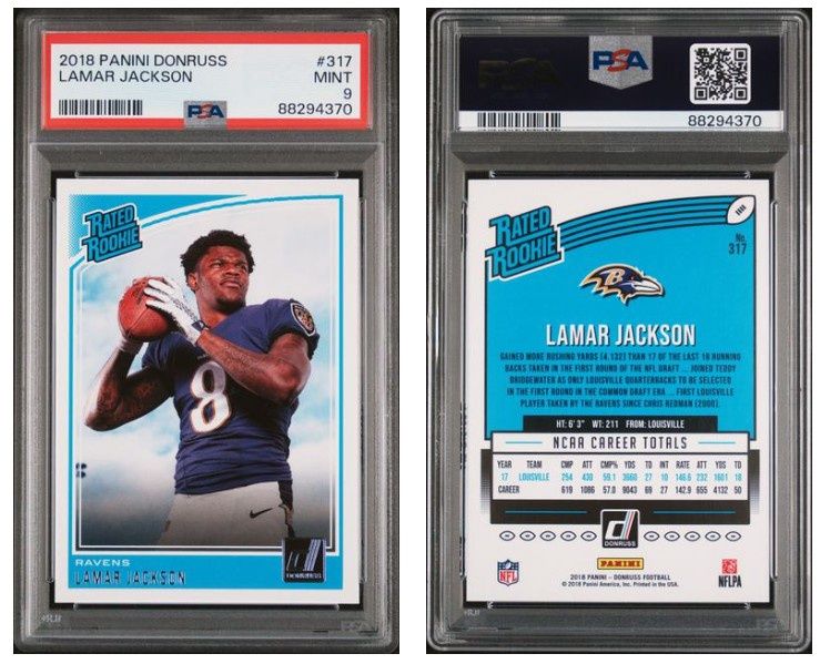 2018 Donruss Lamar Jackson Rookie #317 PSA 9