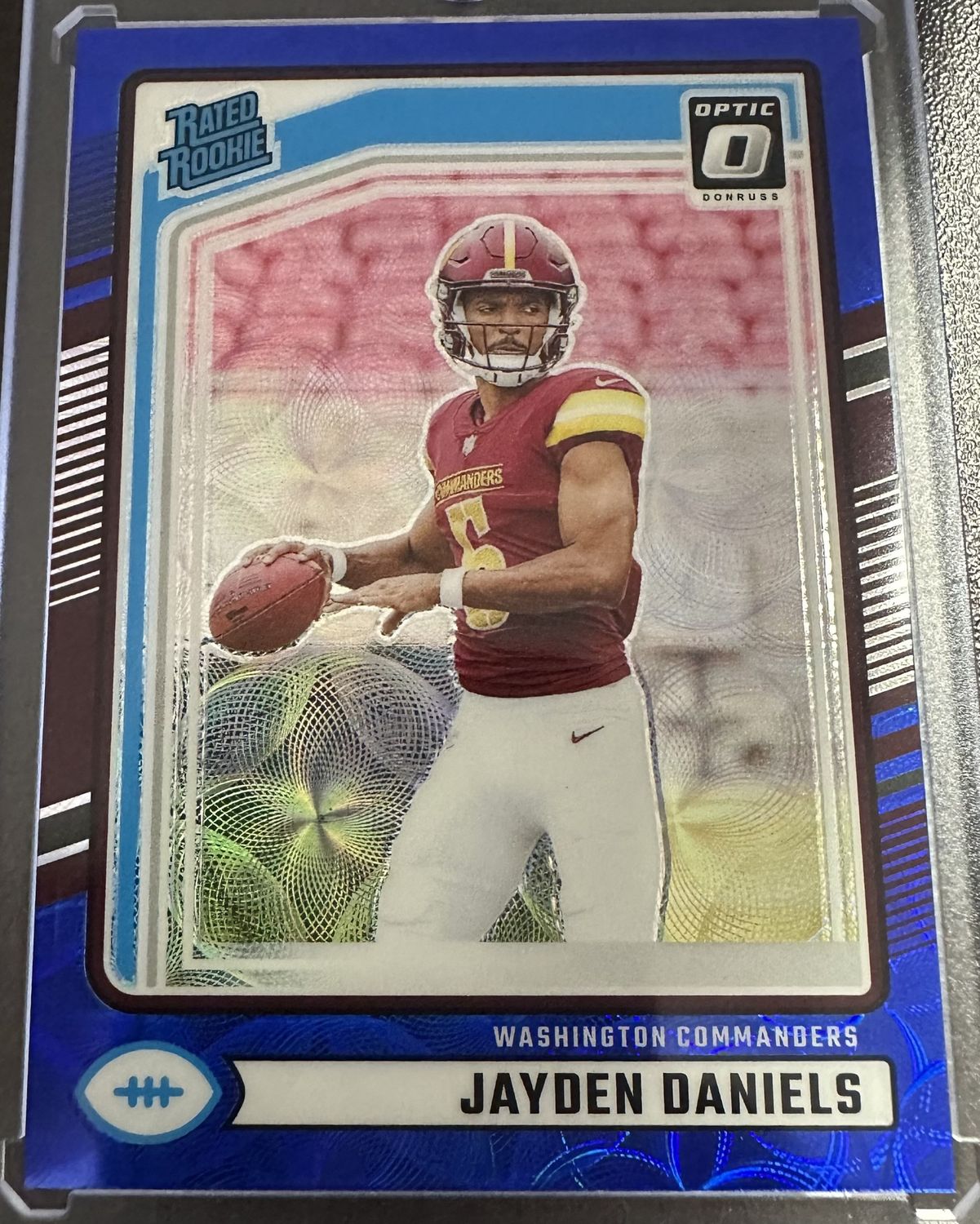2024 Optic Jayden Daniels Optic Preview Blue Scope Rookie Card #389