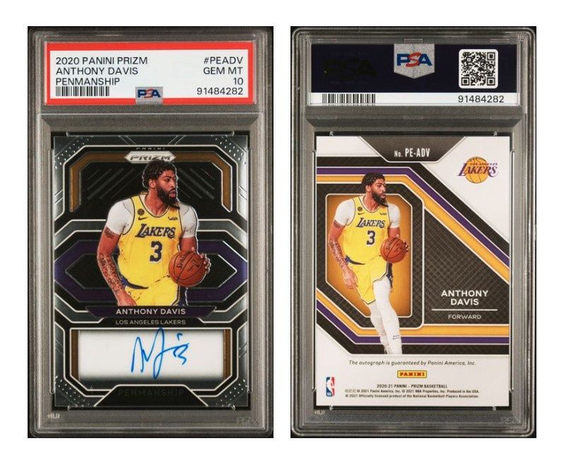 2020 PANINI PRIZM PENMANSHIP #PEADV ANTHONY DAVIS PENMANSHIP PSA 10