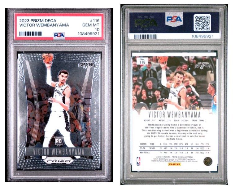 2023 PANINI PRIZM DECA #116 VICTOR WEMBANYAMA PSA 10