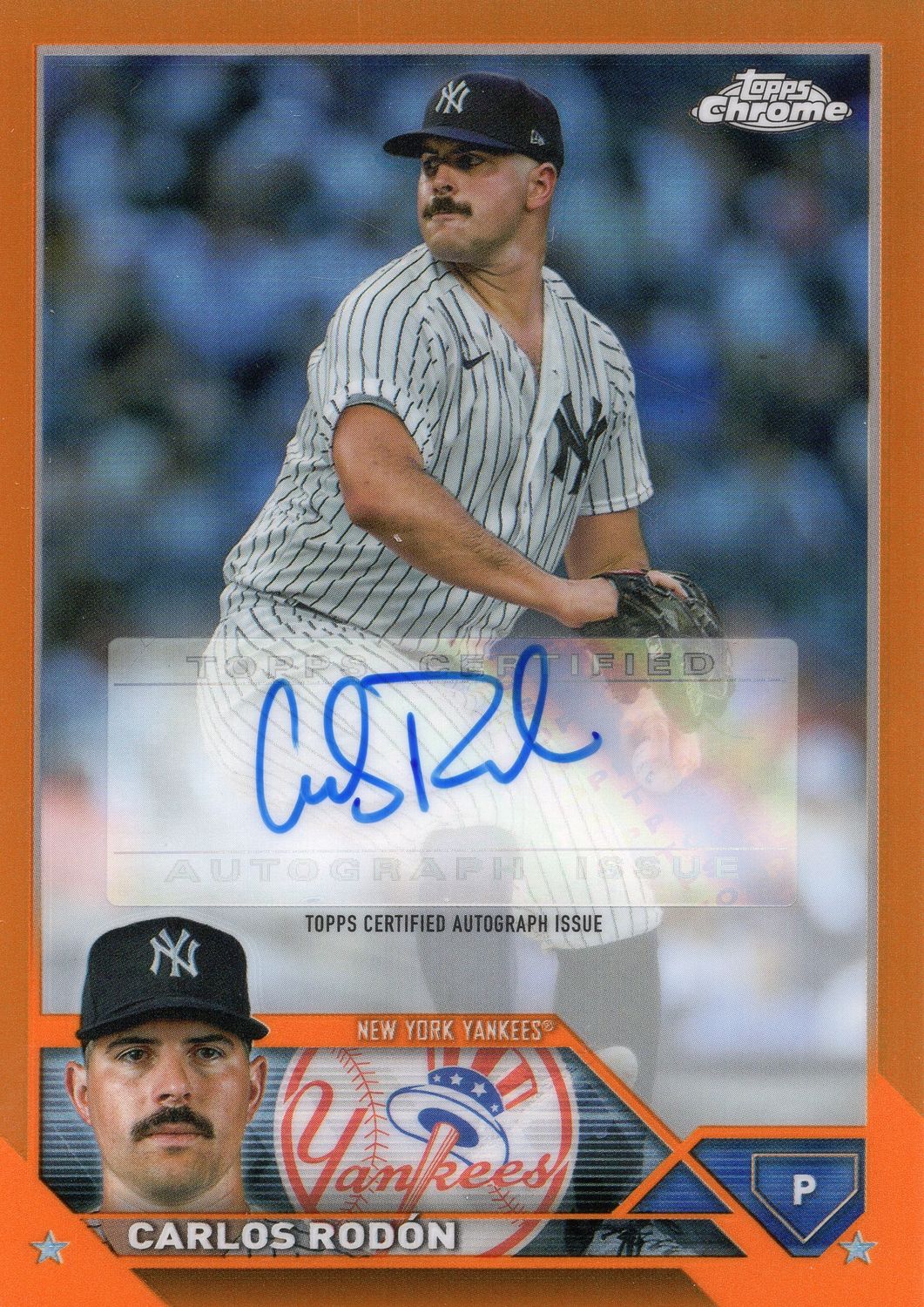2023 Topps Chrome Carlos Rodon Autograph 24/25 Orange Refractor #AC-CRO