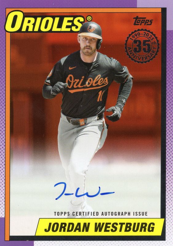 2025 Topps Jordan Westburg On Card Autograph 08/25 #90A-JWE