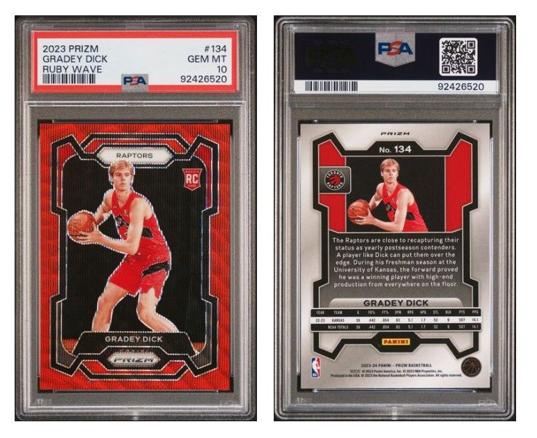 2023 Prizm Gradey Dick Ruby Wave #134 PSA 10