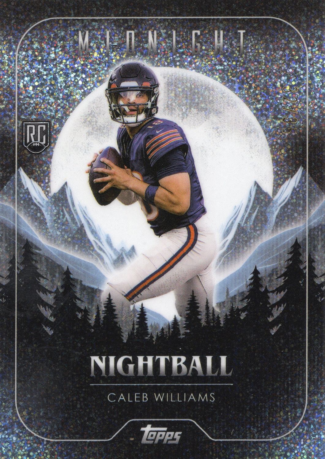 2024 Topps Midnight Caleb Williams Nightball Winter Solstice 32/35 #NB-5