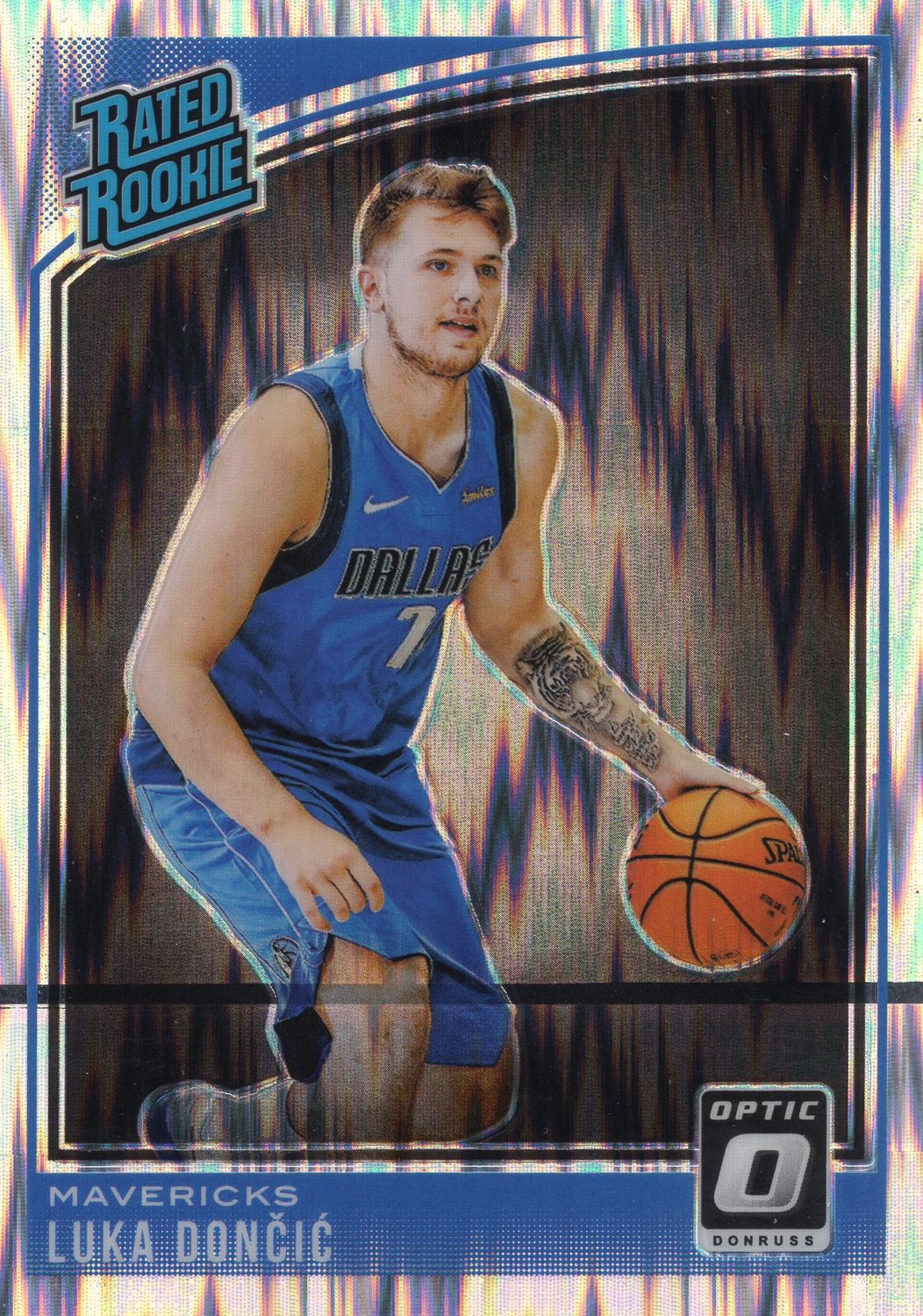 2018 Donruss Luka Doncic Shock Rookie Card #177 (Has a Print Line)
