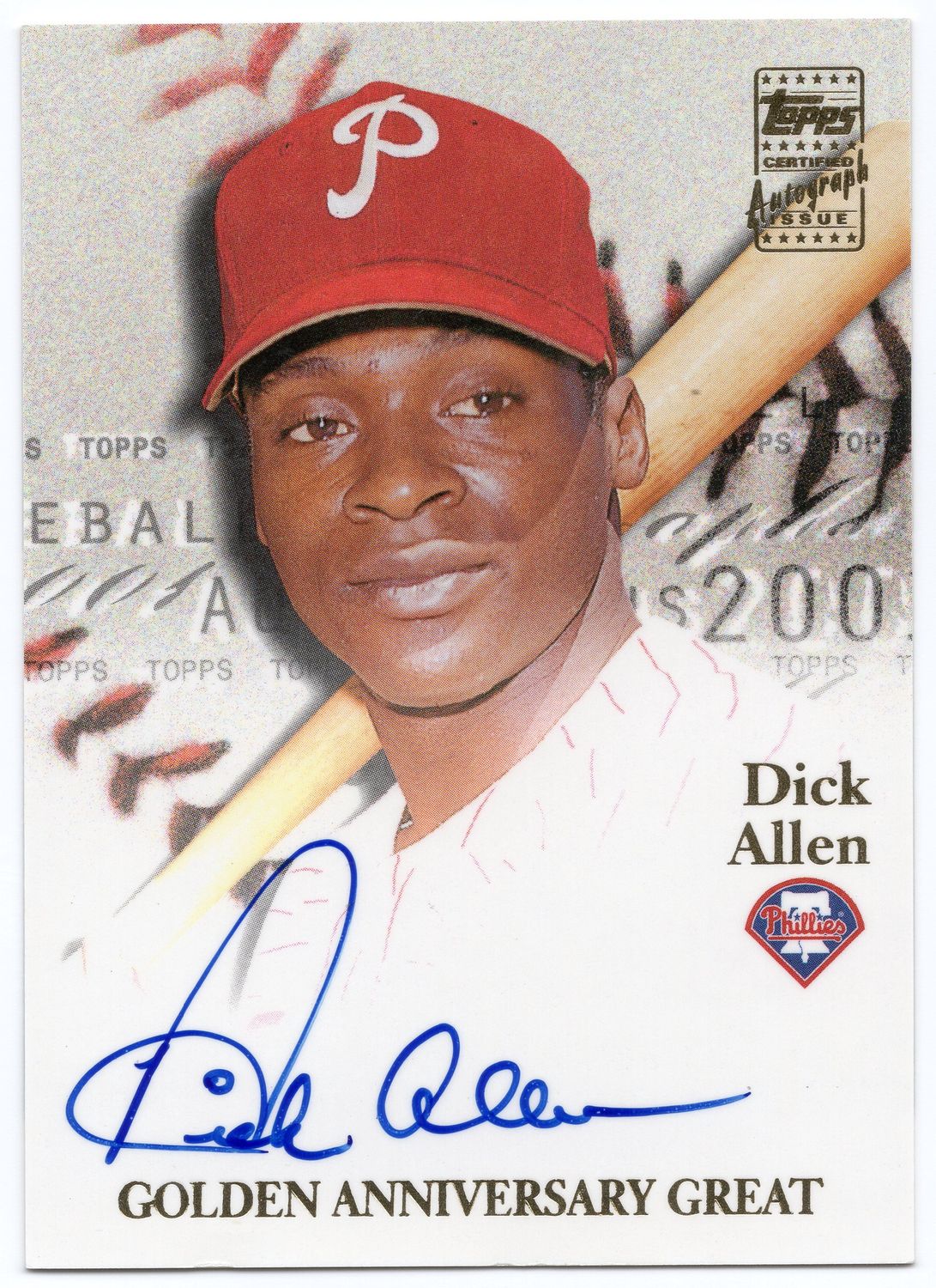 2000 Topps Dick Allen On Card Autograph Golden Anniversary Great (JD)