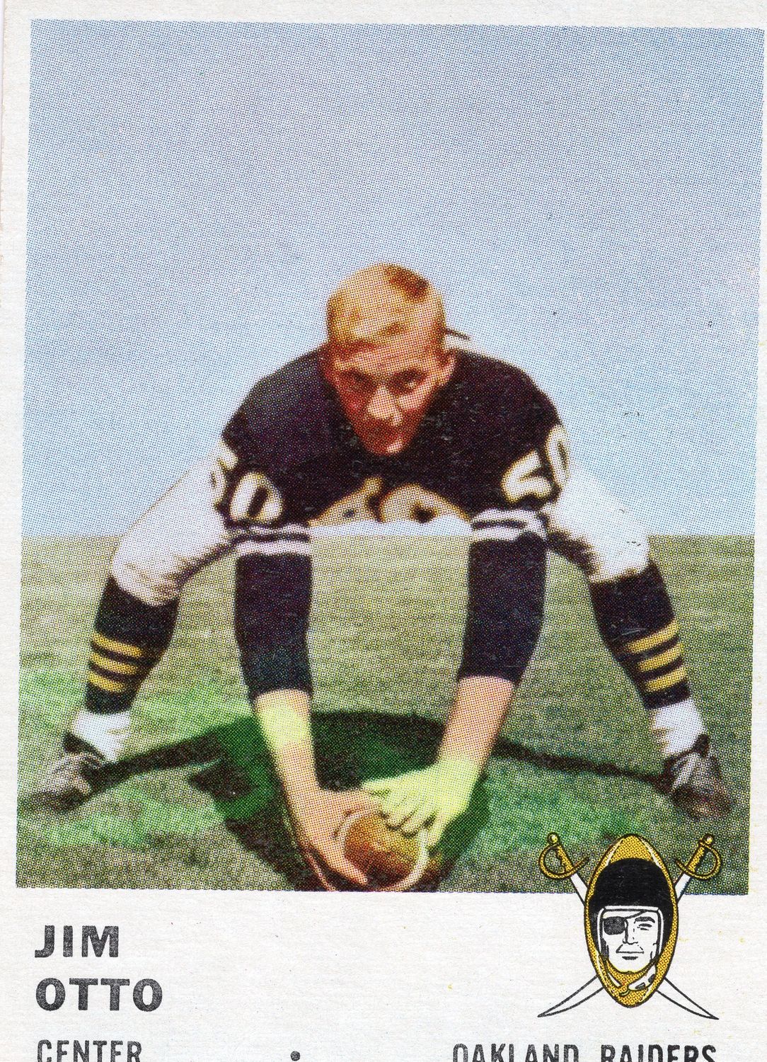 1961 Fleer Jim Otto Rookie Card Oakland Raiders (SH)