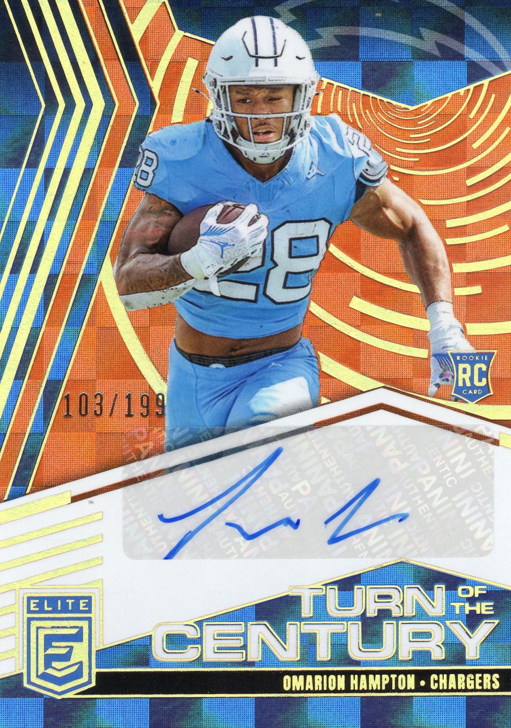 2025 Donruss Elite Omarion Hampton Autograph 103/199 &#39;Turn of the Century&#39;