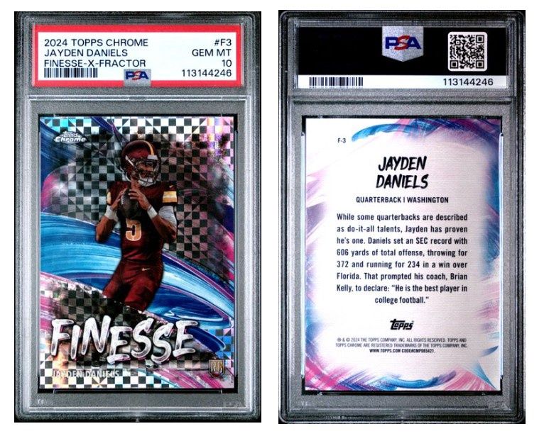 2024 Topps Chrome Jayden Daniels Finesse-X-Fractor PSA 10