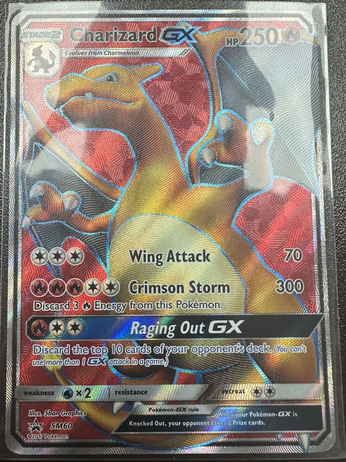 Pokémon TCG Charizard GX Full Art Holo Card SM60-SM Promos