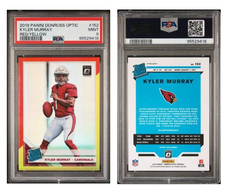 2019 Donruss Optic Kyler Murray Rated Rookie Red Yellow  #152 - PSA 9