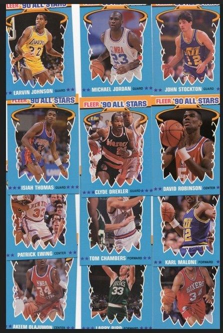 1990 Fleer &#39;90 All-Stars Sticker Complete Set (1-12) w/ Michael Jordan (JD)