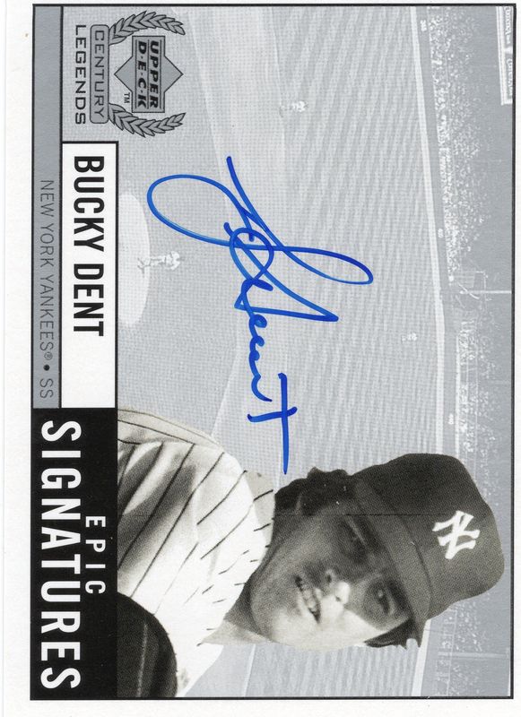 1999 Upper Deck Bucky Dent Epic Signatures #BD (JD)