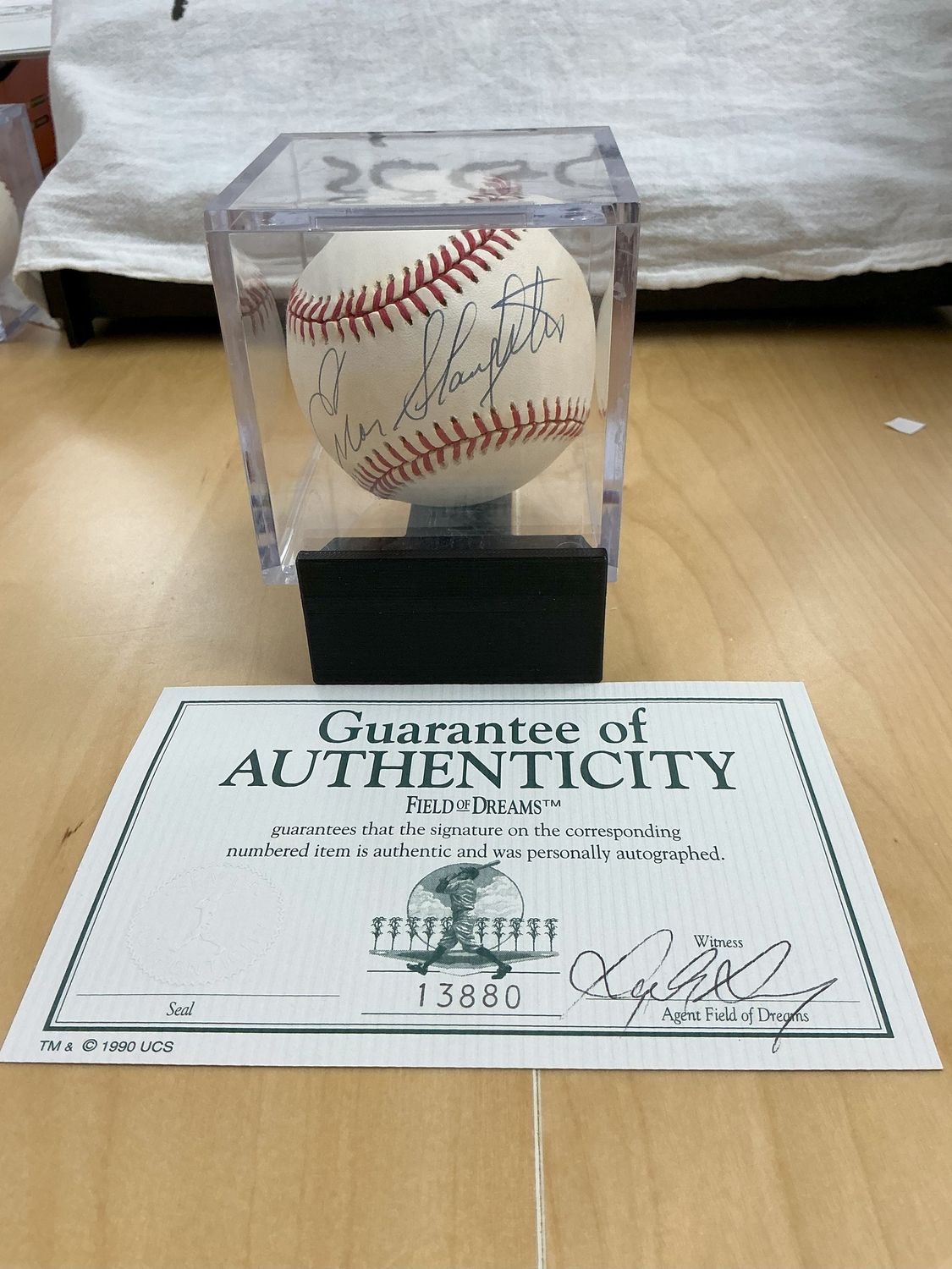 Enos Slaughter Autographed Baseball - Field of Dreams Authentication COA