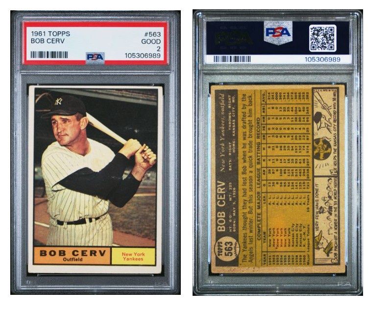 1961 Topps Bob Cerv #563 - PSA 2