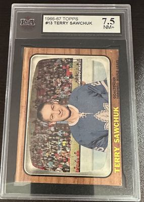 1966-67 Topps Hockey #13 Terry Sawchuk Graded KSA 7.5 NM + - KSA 7.5