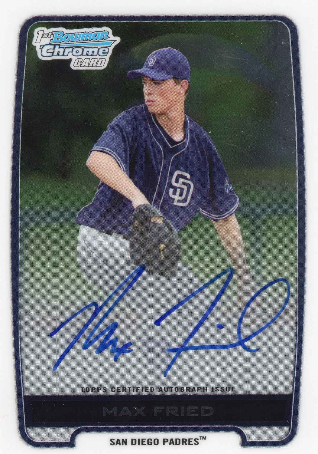 2012 Bowman Chrome Prospect Max Fried 1st Autograph Auto