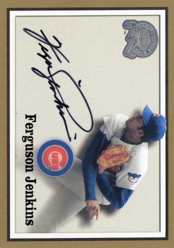 2000 Fleer Ferguson Jenkins Greats of the Game Baseball Auto (JD)