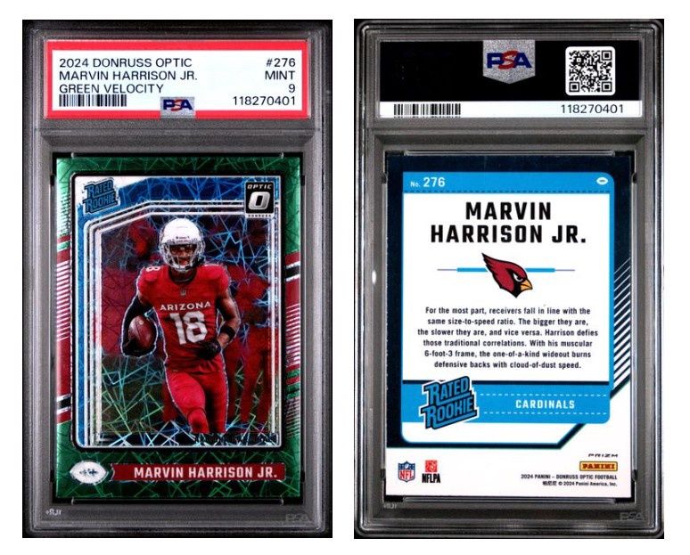 2024 Optic Green Velocity Marvin Harrison Jr. #276 - PSA 9