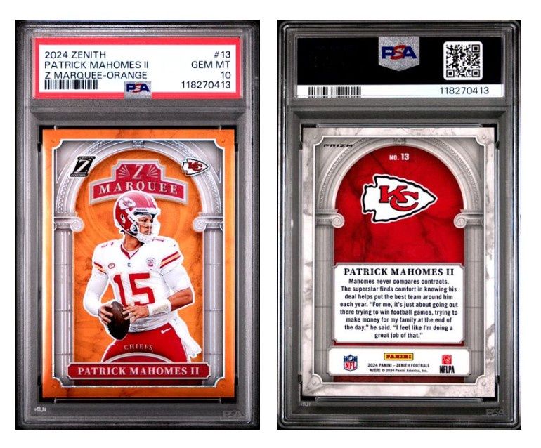 2024 Panini Zenith Z Marquee Orange Patrick Mahomes II #13 - PSA 10