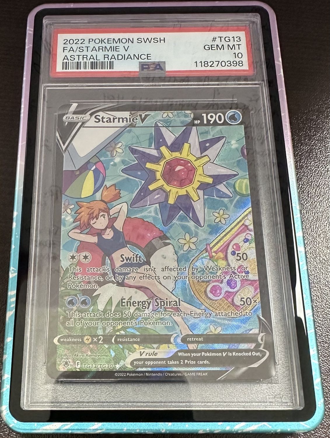 2022 Pokemon SWSH FA/Starmie V - With Magnetic Case- PSA 10