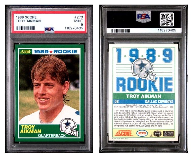 1989 Score Rookie Troy Aikman #270 - PSA 9
