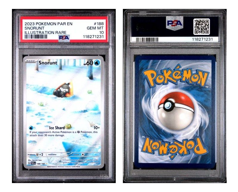 2023 Pokemon Paradox Rift Illustration Rare Snorunt 188/182 - PSA 10